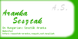 aranka sesztak business card