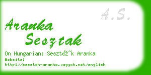 aranka sesztak business card